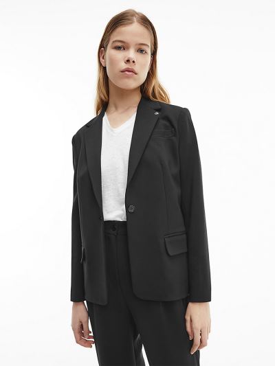 Calvin Klein Ruhák HU144143 | Calvin Klein Milano Jersey Single-Breasted Női Blézer Fekete